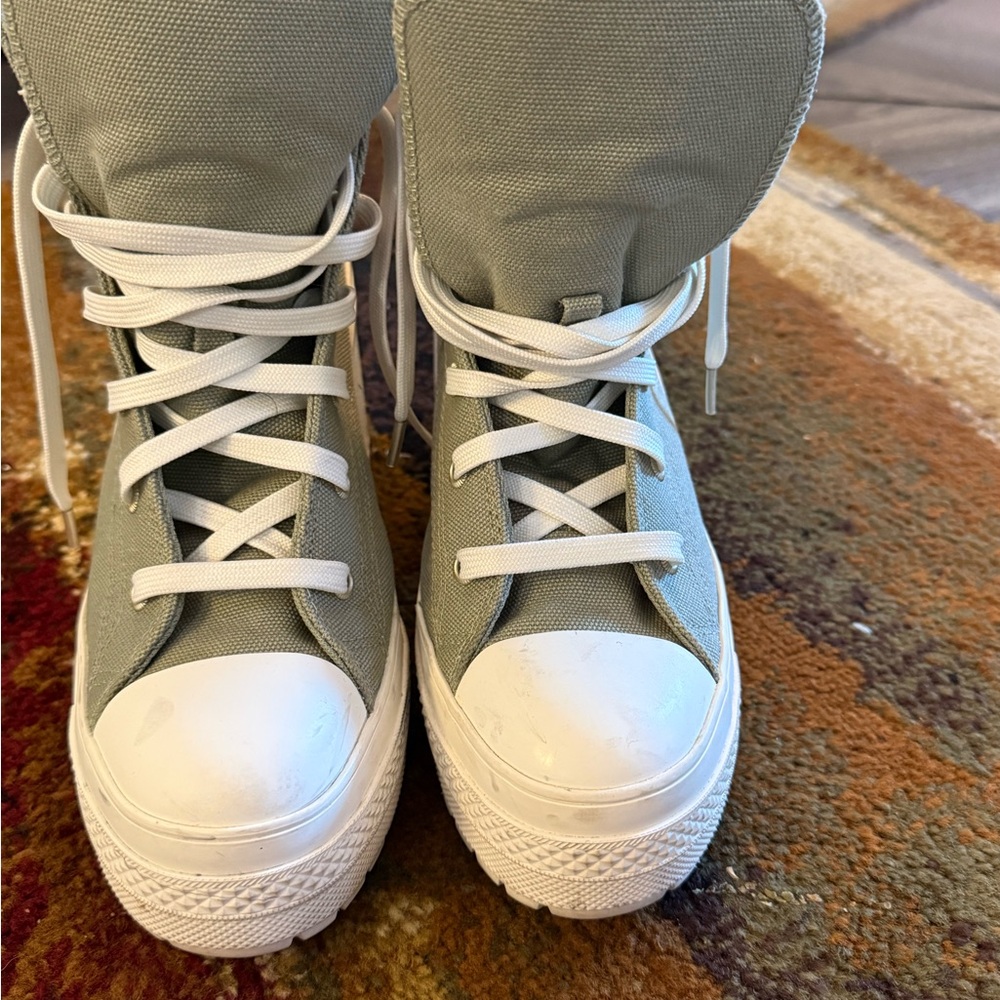 Converse Chuck 70 De Luxe Heel Green Unisex Platform High-Heels A11175C  size 8